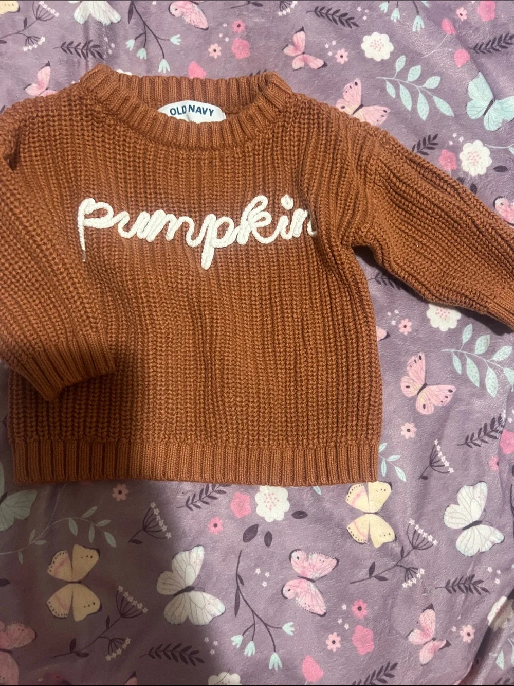 Old Navy Rust Brown 'Pumpkin' Crewneck Sweater